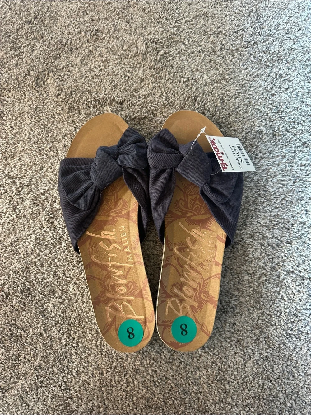 Blowfish Women's Bow-Front Slide Sandals in Dark Blue